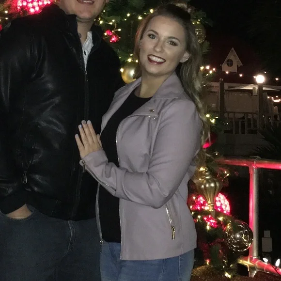 Mauve Faux Leather Jacket - Picture 6 of 6